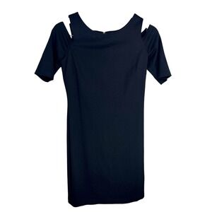 Vince Camuto Dress Womens 6 Black Cold Shoulder Sheath NWT
